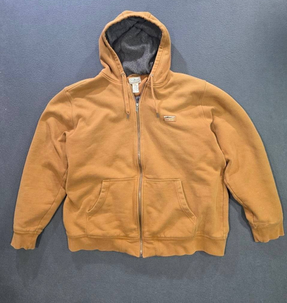 L.L.Bean Katahdin Iron Works zip up Hooded Sweatshirt Y2K Tall X-Large A011039